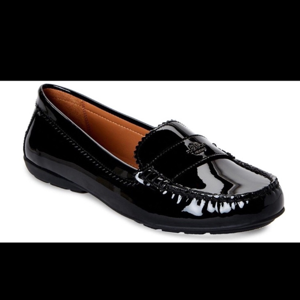 COACH patent leather moccasins